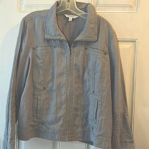 Relativity linen light weight zip jacket. Gray size XL